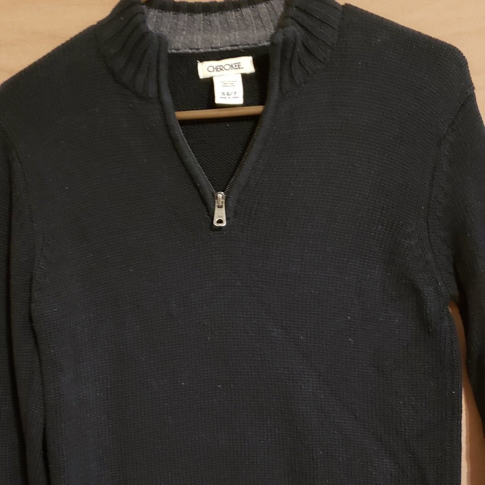 Cherokee, Black sweater, long sleeve, Size Small (6-7)